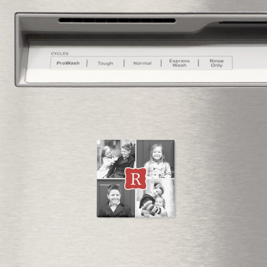 Monogram Collage Gepersonaliseerde Fotomagneet - R Magneet (Insitu (Vaatwasser))