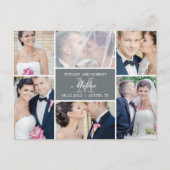 Monogram Collage Trouwaankondiging - Grijs Aankondigingskaart (Voorkant)