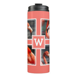 Monogram Collage Voeg je eigen fotokoraal toe Thermosbeker