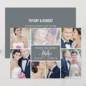 Monogram Collage Weddenschap - Grijs Kaart (Voorkant / Achterkant)
