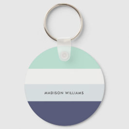 Monogram Colorblock Horizontale Stripe Minimalist Sleutelhanger