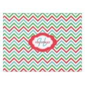 Monogram Colorful Chevron kersttablet Tafelkleed (Voorkant (Horizontaal))