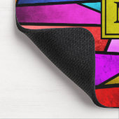 Monogram Colorful Glas in lood Geometric Mousepad Muismat (Hoek)