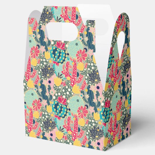 Monogram | Colorful Polka Dot Cactus Pattern Bedankdoosjes (Geopend)