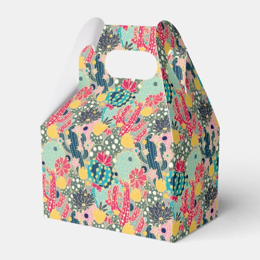 Monogram | Colorful Polka Dot Cactus Pattern Bedankdoosjes (Voorkant Zijde)