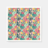 Monogram | Colorful Polka Dot Cactus Pattern Servet (Voorkant)