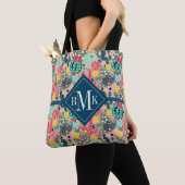 Monogram | Colorful Polka Dot Cactus Pattern Tote Bag (Dichtbij)