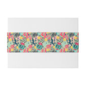 Monogram | Colorful Polka Dot Cactus Pattern Uitnodigingen Wikkel (Achterkant Voorbeeld)