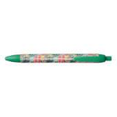 Monogram | Colorful Polka Dot Cactus Pattern Zwarte Inkt Pen (Achterkant)