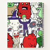 Monogram colorful spooky cartoon Vampire Red green Notitieboek (Achterkant)