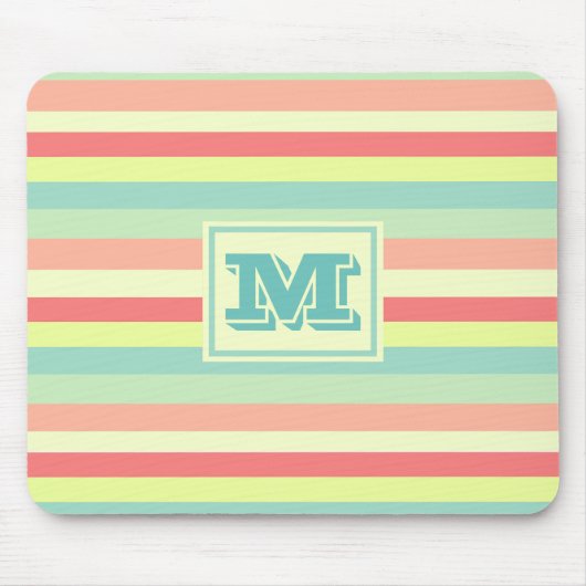 Monogram Colorful Summer Stripes Muismat (Voorkant)