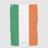 Monogram. Colors of Ireland Flag. Golfhanddoek (Voorkant)