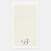 Monogram Combo Font Cream Wedding Napkins Servet (Voorkant)