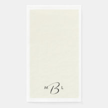 Monogram Combo Font Cream Wedding Napkins