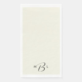Monogram Combo Font Cream Wedding Napkins Servet