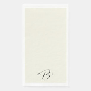Monogram Combo Font Cream Wedding Napkins Servet