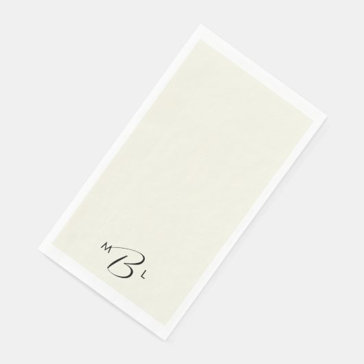 Monogram Combo Font Cream Wedding Napkins Servet (Hoek)