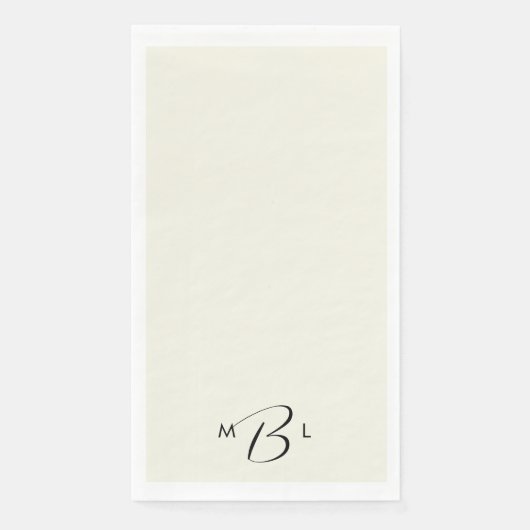 Monogram Combo Lettertype Crème Trouwservetten Servet (Voorkant)