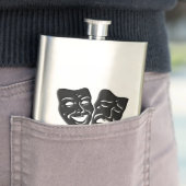 Monogram comedy en tragedie theater heupfles (Voorbeeld)