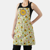 Monogram Coneflower Butterfly All-Over Print Apron Schort (Insitu)