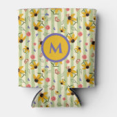 Monogram Coneflower Butterfly Floral Patterned Blikjeskoeler (Voorkant)