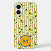 Monogram Coneflower Butterfly Floral Patterned Case-Mate iPhone Case (Achterkant)
