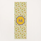 Monogram Coneflower Butterfly Floral Patterned Yogamat (Voorkant)