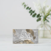 Monogram contemhedendaags goud geborsteld textiel visitekaartje (Staand voorkant)