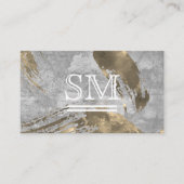 Monogram contemhedendaags goud geborsteld textiel visitekaartje (Voorkant)