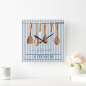 Monogram Cook Kitchen Waterverf-instrumenten Vierkante Klok (Huis)