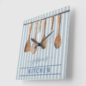 Monogram Cook Kitchen Waterverf-instrumenten Vierkante Klok (Hoek)