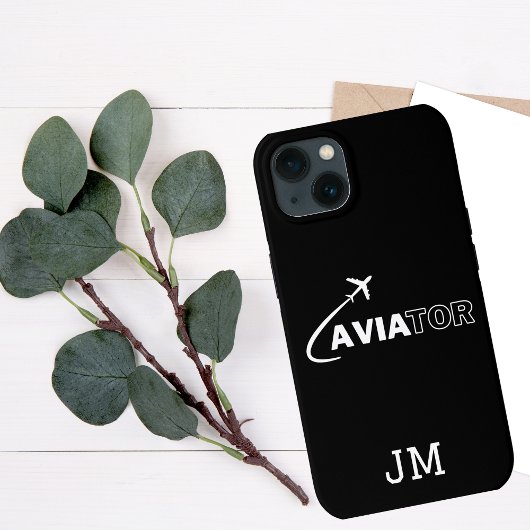 Monogram, cool Aviator Vliegtuig Vliegen, Minimali Case-Mate iPhone Case