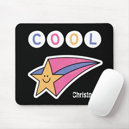 Monogram cool cartoon Black Star Kinder Muismat (Met muis)
