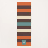 Monogram Cool Kleurrijke Retro Strepen Yogamat (Voorkant)