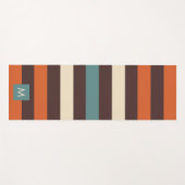Monogram Cool Kleurrijke Retro Strepen Yogamat (Voorkant (horizontaal))