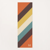 Monogram Cool Kleurrijke Retro Strepen  Yogamat (Voorkant)