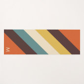 Monogram Cool Kleurrijke Retro Strepen  Yogamat (Voorkant (horizontaal))