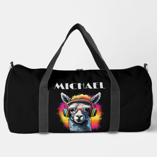 Monogram Cool Neon Retro DJ Llama Plunjezak (Voorkant)