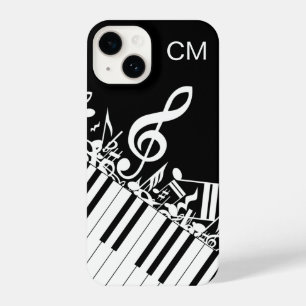 `Monogram coole muzieknoten en pianotoetsen iPhone 14 Hoesje