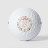 Monogram Coquette Roze Boog Golfballen (Voorkant)