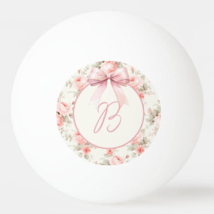 Monogram Coquette Roze Boog Pingpongbal