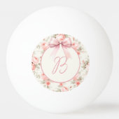 Monogram Coquette Roze Boog Pingpongbal (Achterkant)