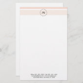 Monogram Coral Elegant Professional Stationery Briefpapier (Voorkant / Achterkant)
