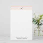 Monogram Coral Elegant Professional Stationery Briefpapier (Staand voorkant)