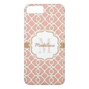 Monogram Coral en Gold Quatrefoil Case-Mate iPhone Case