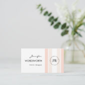 Monogram Coral Pastel Professional Visitekaartje (Staand voorkant)