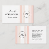 Monogram Coral Pastel Professional Visitekaartje (Voorkant / Achterkant)