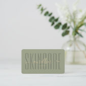 Monogram Cosmetoloog Sage Script Modern Visitekaartje (Staand voorkant)