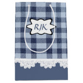Monogram Country Blue Pset Medium Gift Bag Cadeauzakje (Voorkant)