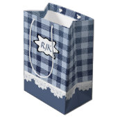 Monogram Country Blue Pset Medium Gift Bag Cadeauzakje (Achterkant Gekanteld)